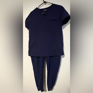 Mandala Scrubs Set Blue Top-Small Bottom-Medium Petite